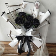 buket bunga mawar hitam premium black roses buket wisuda cowok J282