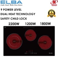 ELBA BUILT-IN CERAMIC HOB 2200 WATT + 1800 WATT ECHQ7032ST(BK)/  2200 WATT + 1800 WATT + 1200 WATT E