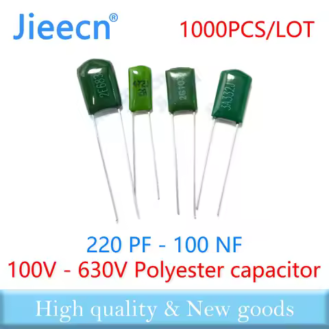 Polyester film capacitor 100V 250V 400V 630V 1000V 220 PF - 47 NF 330PF 470PF 560PF 680PF 820PF 1NF 