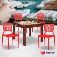 ☁Prosperity Mahjong Table WITH 4 Units of Sibeh Huat Hoseh Series Mahjong Plastic Chair Stool✳