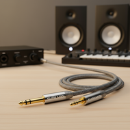 SUNKANDI 6.35mm3.5mm 0.6m-5m   SUNKANDI Kabel Penukar Audio 6.35mm ke 3.5mm 0.6m-5m Kelabu Gitar ke 