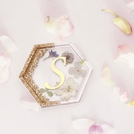 押花水果滴膠杯墊 飾品收納 托盤 - 個人字母訂制