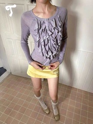 CASA PROJECTS - (Pre-Order) Purple frill button top
