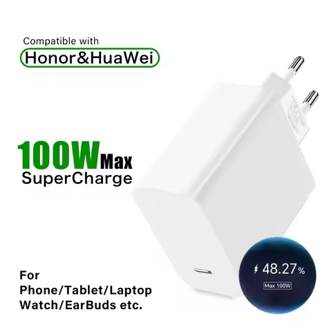 For Honor 400 300 200 90 Magic 7 6 100W Charger EU SuperCharge for Huawei Pura 80 70 Mate X6 50 Nova