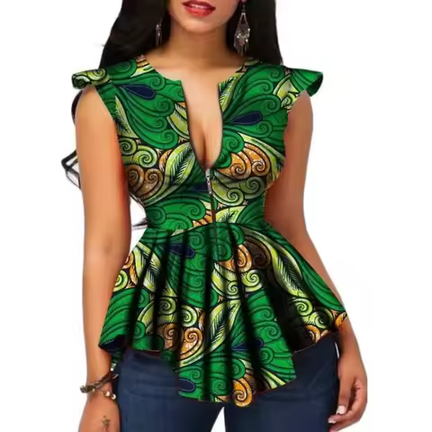BRW Africa Style Women Modern Fashions Womens Tops Dashiki African Print Tops Shirt Plus Size M-6XL 