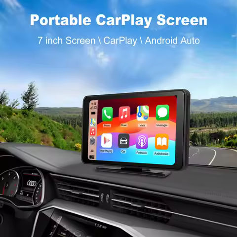 7 Inch IPS Touch Screen Car Portable Wireless Apple CarPlay Android Auto, Support SD Card Mirror Lin