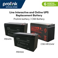(Battery only) Prolink PBV4FA PBV50A Battery/ CSB Battery 12V9AH 12V7.2AH Maintenance Free VRLA Battery For Auto-Gate / UPS (PRO700SFCU PRO1201SFCU PRO851SFCU PRO1501SFCU PRO2000SFCU PRO901ES PRO902-ES PRO903-ES PRO901-ERS PRO902-ERS PRO903-ERS)