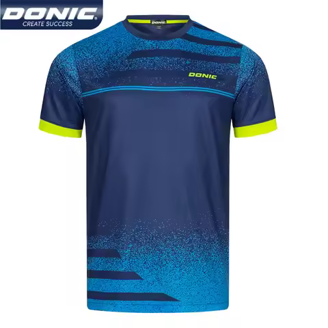 Authentic DONIC Round Neck Table Tennis Jersey Quick Dry Sports T-shirt Breathable Short Sleeve Ping