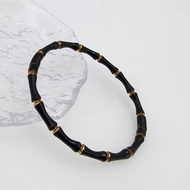 Black bamboo titanium fashion bracelet gelang titanium gelang tangan perempuan