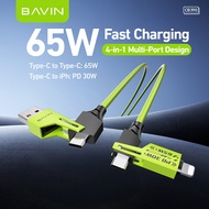 BAVIN CB390 4-in-1 65W Type-C to Type-C & 30W PD Fast Charging Cable Support for Laptop & Phones