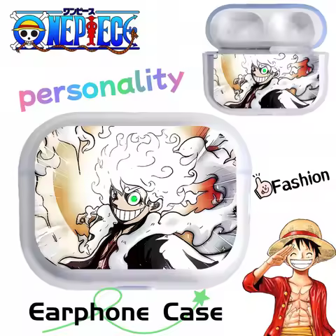 One Piece Luffy Earphone Case Anime Cartoon Stylish Personalised Protective Cover for AirPods 4/3/2/