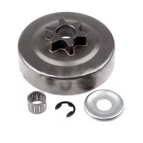 Hardened Steel Clutch Drum Sprocket Kit Chainsaw Clutch Drum Sprocket 3/8 6T Washer E-Clip Kit For C