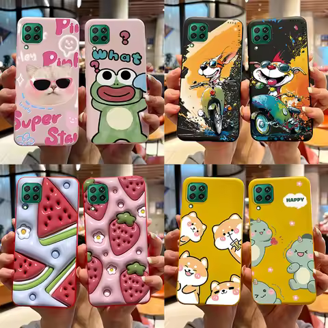 For Huawei P40 lite P40 Lite E Coque Silicone Soft Phone Cases Cover Cute Bear Frog For Hauwei P40li