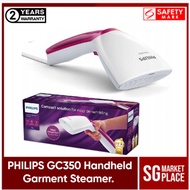 Philips GC350 Handheld Garment Steamer. safety mark. 2 Year Warranty