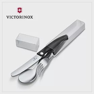 VICTORINOX 瑞士維氏 Swiss Classic 餐具三件組 削皮刀、叉、匙套裝 黑色/橘色 6.7192 F3/6.7192 F9 黑色