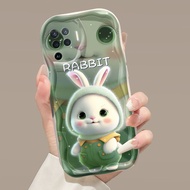 Hp Case OPPO A94 F19 Pro Reno 5F Reno 5 Lite Reno5 F Reno5 Lite Case Soft Double Silicone HP Case Lovely New Cute Rabbit Case 3D solid Color Softcase Pattern