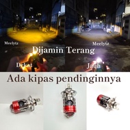 PUTIH Hjg LED headlight Laser Fan H4 Projector premium Super bright Yellow White AC DC
