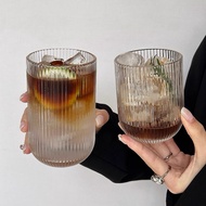Highball striped glass cup with gourd bottom