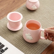 Cute Pink Tea Strainer with Lid Tea Cup Set Office Tea Cup Set Ceramic Tea Cup Set Kung Fu Tea Cup S
