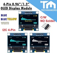 4-Pin 0.96"/1.3" White/Blue/Yellow blue 0.96 inch OLED 128X64 OLED Display Module 0.96" IIC I2C Comm