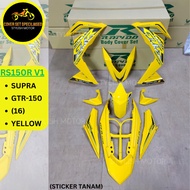 (STICKER TANAM/AIRBRUSH) RAPIDO COVER SET RS150R V1 SUPRA GTR-150 (16) YELLOW