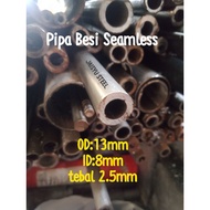 Seamless iron pipe od 13mm id 8mm thick 2.5mm ready length 70cm and 100cm