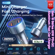 Remax Salo III RCC 327 83W QC 3.0 + PD Fast Charging Car Phone Laptop Charger 2 USB 1 Type C 12V 24V