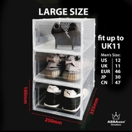 Abbaware Large Shoe Box Super Transparent/ Kotak Kasut /Stackable Shoes Rack/ Shoe Storage Box/ Shoe Cabinet/ Rak Kasut