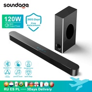 120วัตต์บลูทูธ Sound Bar พร้อมซับวูฟเฟอร์สาย Sound Bar ลำโพงบลูทูธสำหรับทีวีเบสปรับเสียงรอบทิศทางสำหรับโฮมเธียเตอร์