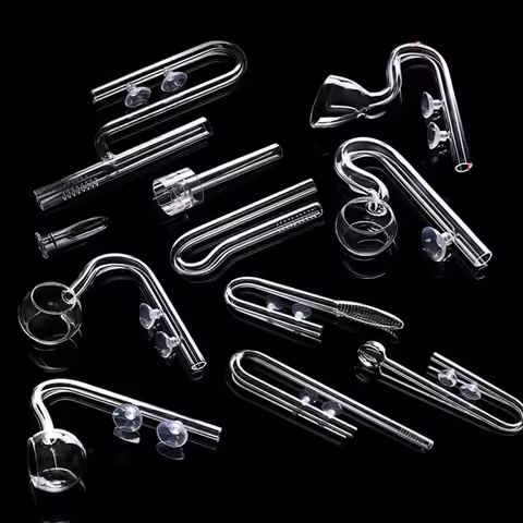 Surface Skimmer Aquarium Water Plant Fish Tank Glass Inflow Outflow Lily Pipe 12/16mm 16/22mm Nano P