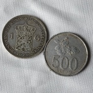 Pajangan Koin Perak 1 Gulden Wilhelmina tahun 1929