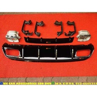 Merc menz benz w176 a180 a250 (A45 LOOK ) rear bumper diffuser with exhaust tip glossy black READY S