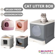 RUNPET Foldable Cat Litter Box Top Entrance Letterbox Full Closed Cat Toilet