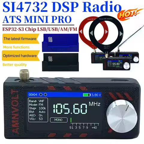 Upgraded V3S AMNVOLT Mini SI4732 DSP Radio Receiver LSB USB AM FM ESP32-S3 All Band Radio Receiver H