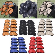 [Shamjina] 10 Pcs / Pack Meshy Golf Iron Covers Set Golf  Covers  ,4, 5,6 ,7,8 ,9, S,A ,P