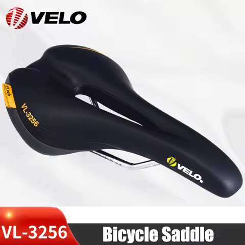 VELO VL-3256 Bicycle Saddle Comfortable PU Leather Bike Seat Cushion for Gravel MTB Off-Road City To