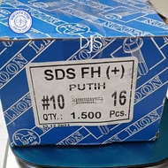 SDS fh (+) WHITE 10X16 MOON LION DRILLING SCREW fh (+) 10X16 16MM