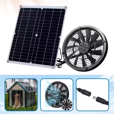 Solar panel solar exhaust fan outdoor fan exhaust fan dog house RV greenhouse fan solar panel kit