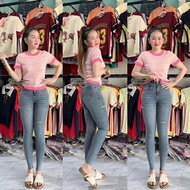 Women's High-Waist Skinny Jeans - Guangzhou Ripped Slim Jeans in Stretch Fabric 92-94cm Long, Very B