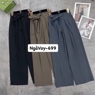 95cm Wide Leg Pants with Pleated Bow Tie in Super Hot Japanese Silk