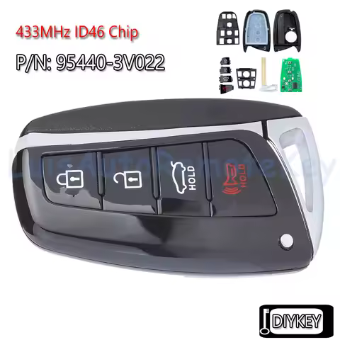 4 Buttons Smart Remote Car Key With 433MHz ID46 Chip for Hyundai Azera 2015 2016 2017 FCC ID: SY5DMF