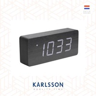 Karlsson, 黑色木紋LED白鬧鐘(大) Alarm clock Tube wood veneer