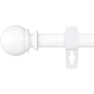 White Curtain Rods for Windows 28 to 48 Inch, 5/8" Diameter Heavy Duty Metal Splicing Adjustable Sma