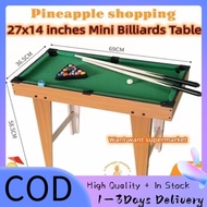 ✲[Ready Stock] 27x14 inches Mini billiard Table for Kids wooden with tall feet pool table set taco b