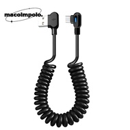 6A Spring Data Cable, PVC Elbow USB C To Type C Fast Charging Cable,  Black Spring Telescoping Car S