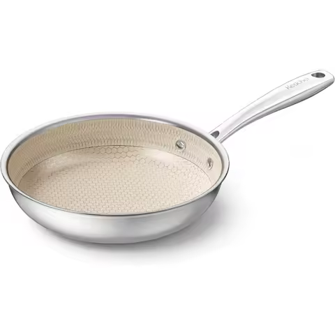 Mini Nonstick Frying Pan, Egg Pan Omelet Pan, Ceramic Honeycomb Skillet, Tri-Ply Stainless Steel Pan