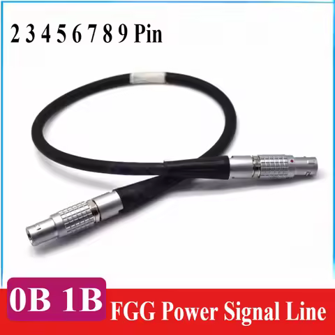 0B 1B FGG Connector Metal Aviation Plug with 0.5-5M Wire 2 3 4 5 6 7 8 9 Pin Compatible with LEMO Co