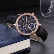 Jam Tangan Fashion Wanita Fosil Chrono Aktif Tali Kulit Elegan Mewah Model Terbaru