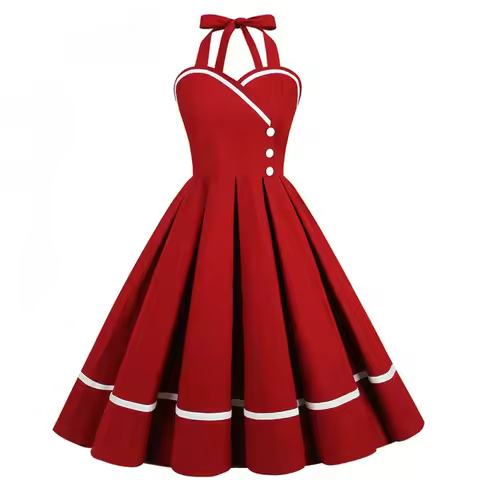 Halloween 50s 60s 80s Retro Dress Women Elegant Fashion Vintage Carnival Party Night Dresses Evening
