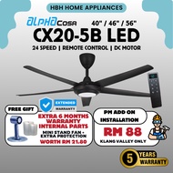 【ALPHA COSA CX20-5B/40/46/56 LED 】Alpha Ceiling Fan 40/46/56” / Kipas Siling Senyap / Modern Design 